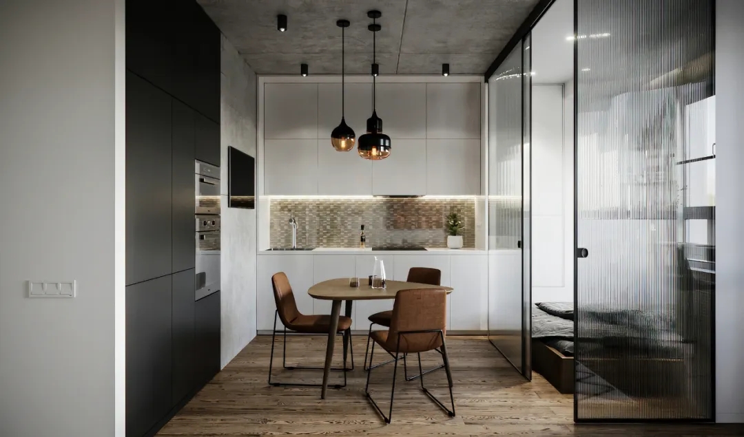 裝修案例現代簡約風格公寓裝修效果圖-餐廳 裝修案例現代簡約風格公寓裝修效果圖-餐廳