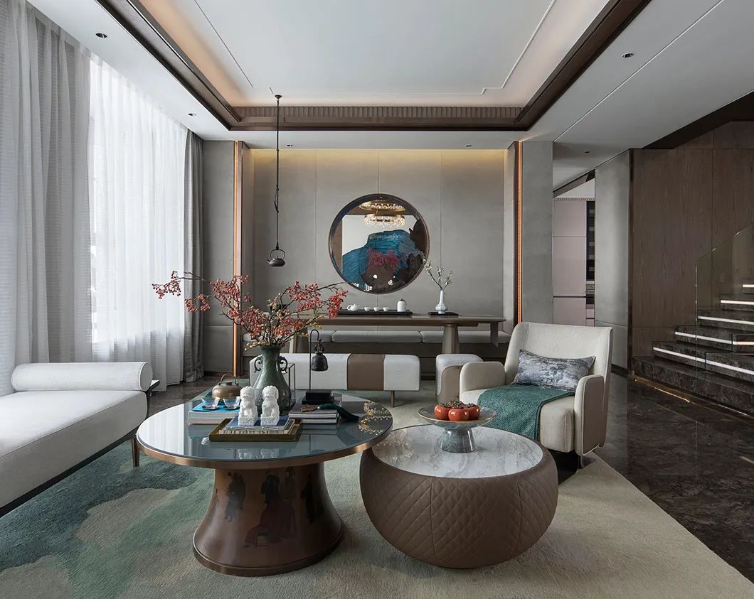 新中式風格家裝設計復式裝修效果圖-客廳 新中式風格家裝設計復式裝修效果圖-客廳