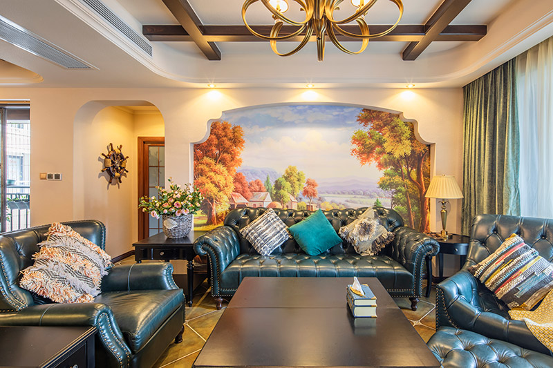 保利壹號公館美式室內設計三居125平米風格裝修案例-客廳沙發 保利壹號公館美式室內設計三居125平米風格裝修案例-客廳沙發