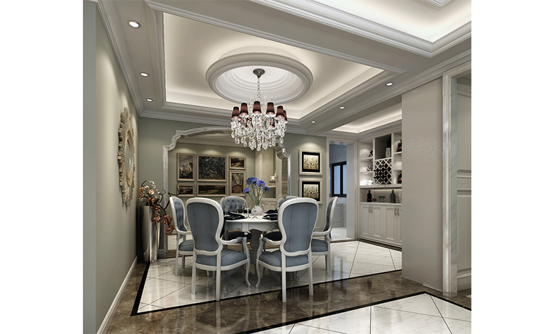 現(xiàn)代歐式風(fēng)格室內(nèi)裝修效果圖-綠地海長(zhǎng)流三居126平米-餐廳 現(xiàn)代歐式風(fēng)格室內(nèi)裝修效果圖-綠地海長(zhǎng)流三居126平米-餐廳