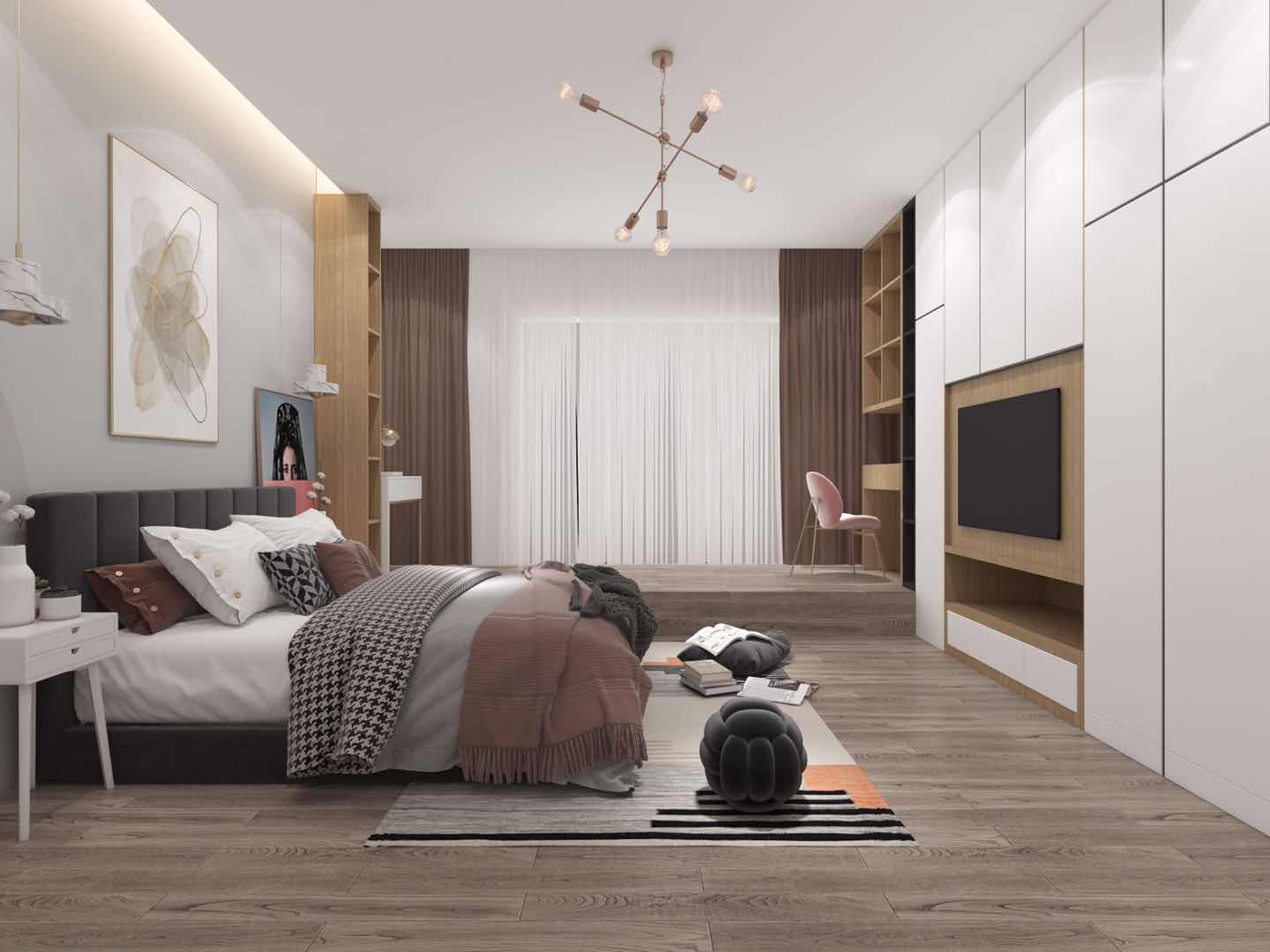 現代前衛風格別墅裝修效果圖-悠然南山別墅280平米-臥室 現代前衛風格別墅裝修效果圖-悠然南山別墅280平米-臥室