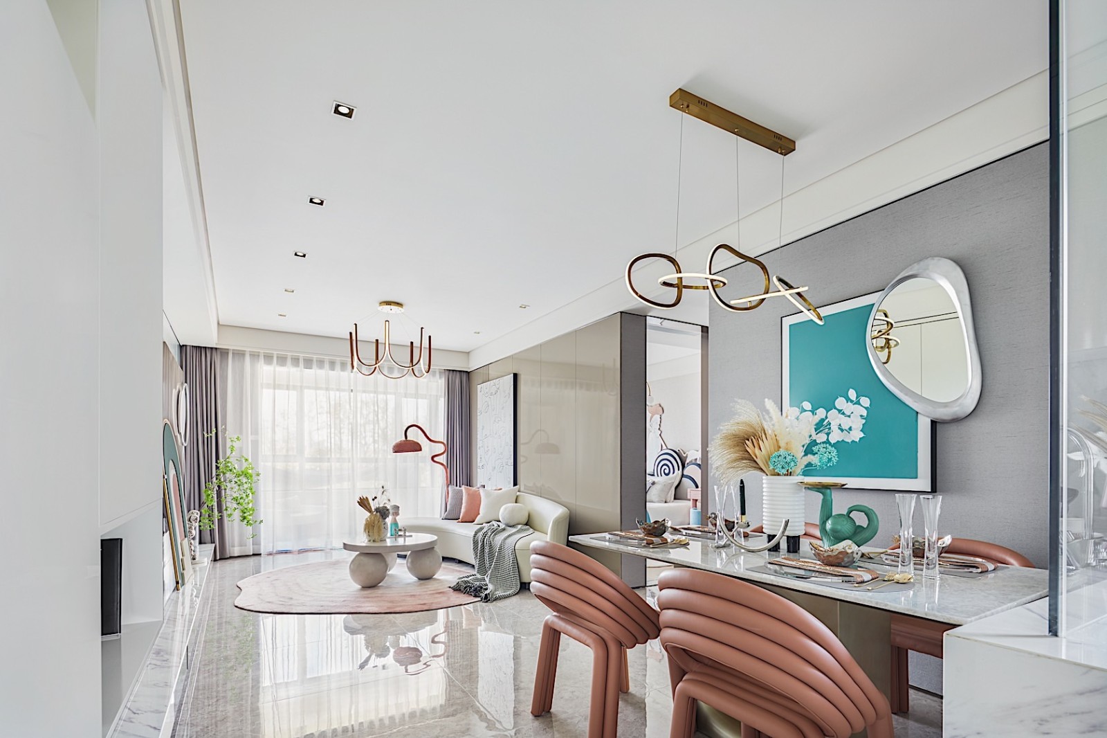 輕奢高雅風格室內設計家裝案例-客餐廳 輕奢高雅風格室內設計家裝案例-客餐廳