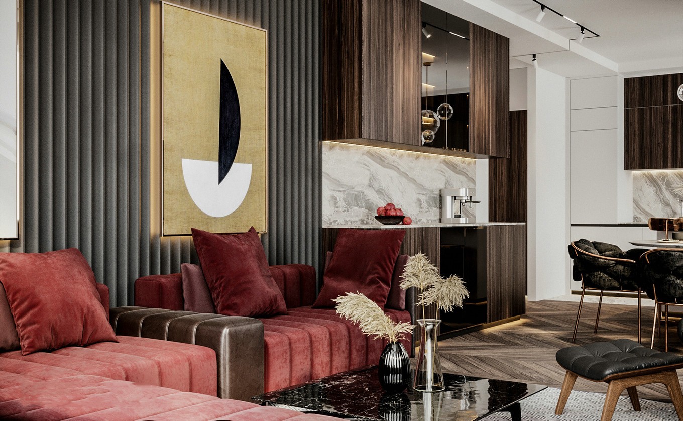 美式輕奢風格家裝設計室內裝修效果圖-客廳 美式輕奢風格家裝設計室內裝修效果圖-客廳