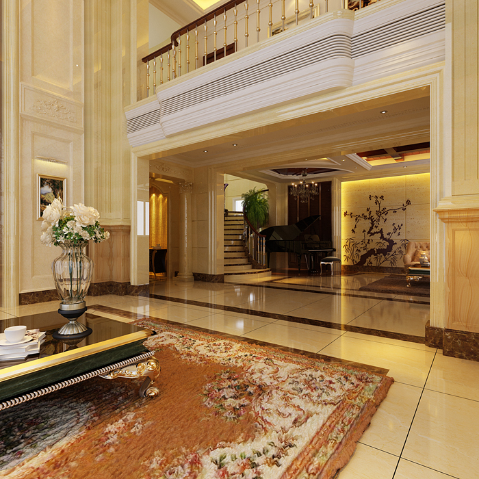 佛山裝修公司現代歐式風格別墅裝修效果圖-客廳 佛山裝修公司現代歐式風格別墅裝修效果圖-客廳