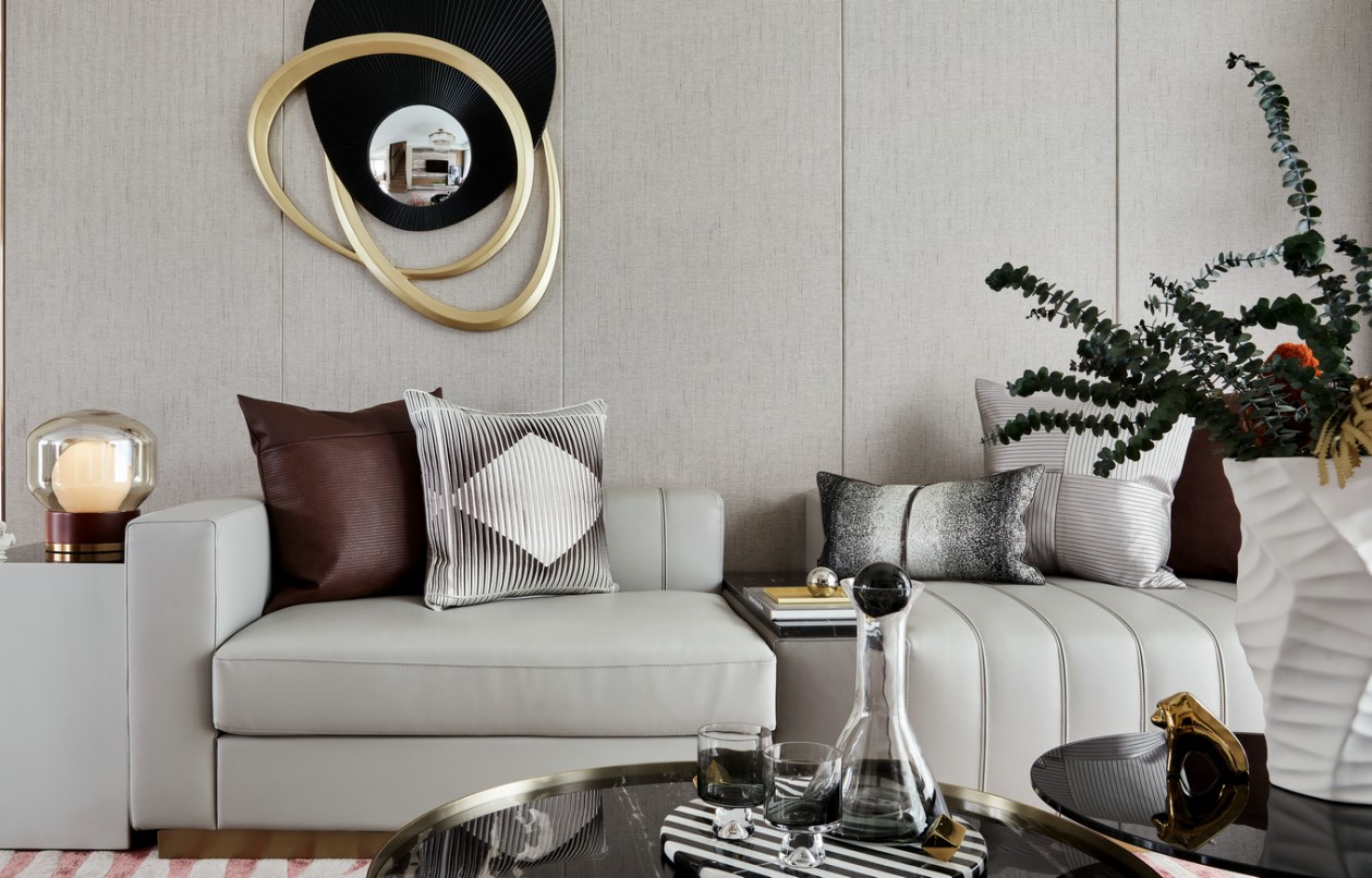 現代輕奢風格家裝設計室內裝修效果圖-客廳沙發 現代輕奢風格家裝設計室內裝修效果圖-客廳沙發