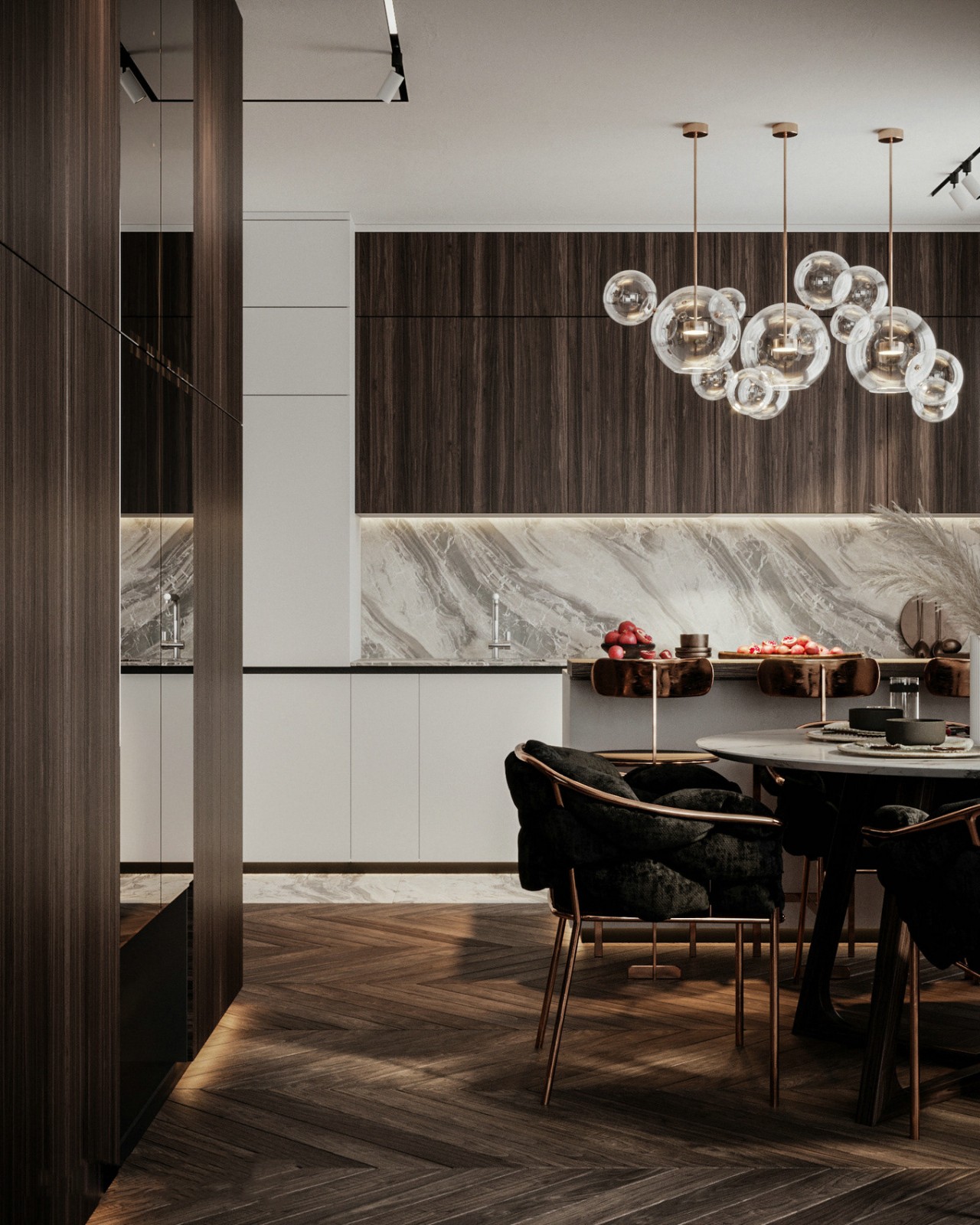 美式輕奢風格家裝設計室內裝修效果圖-餐廳餐邊柜 美式輕奢風格家裝設計室內裝修效果圖-餐廳餐邊柜