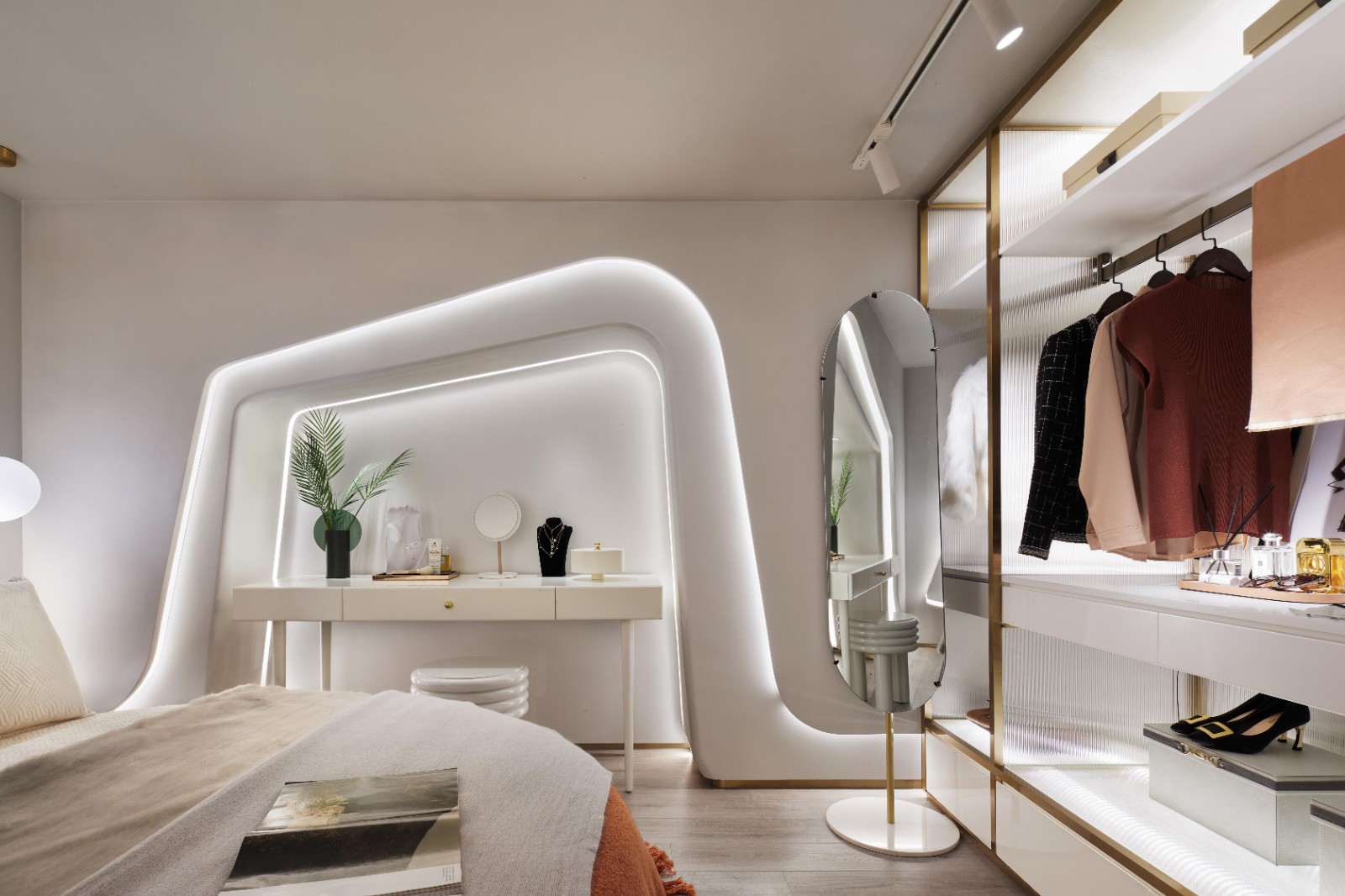 現代輕奢風格公寓室內設計家裝案例-臥室 現代輕奢風格公寓室內設計家裝案例-臥室