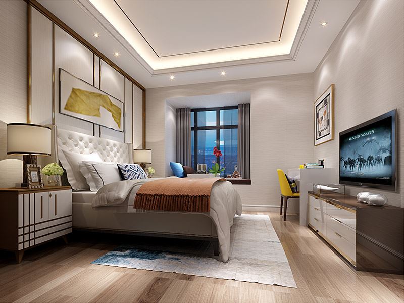 揭陽市言成盈悅華府輕奢風格四居室裝修案例