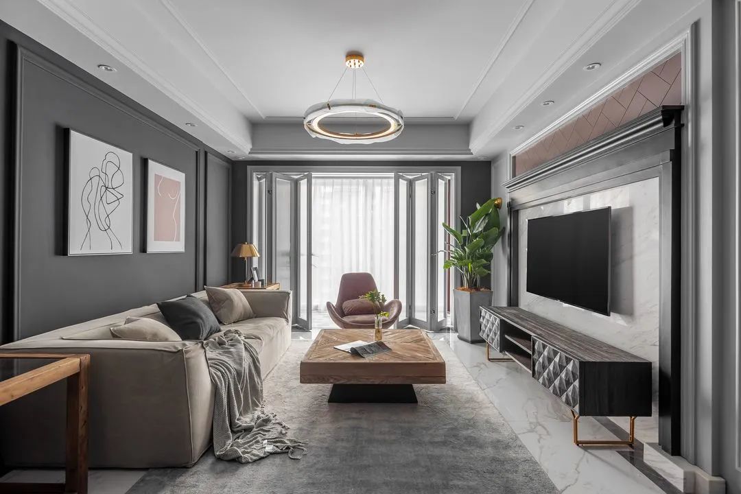 輕奢混搭風格家裝設計室內裝修效果圖-客廳 輕奢混搭風格家裝設計室內裝修效果圖-客廳