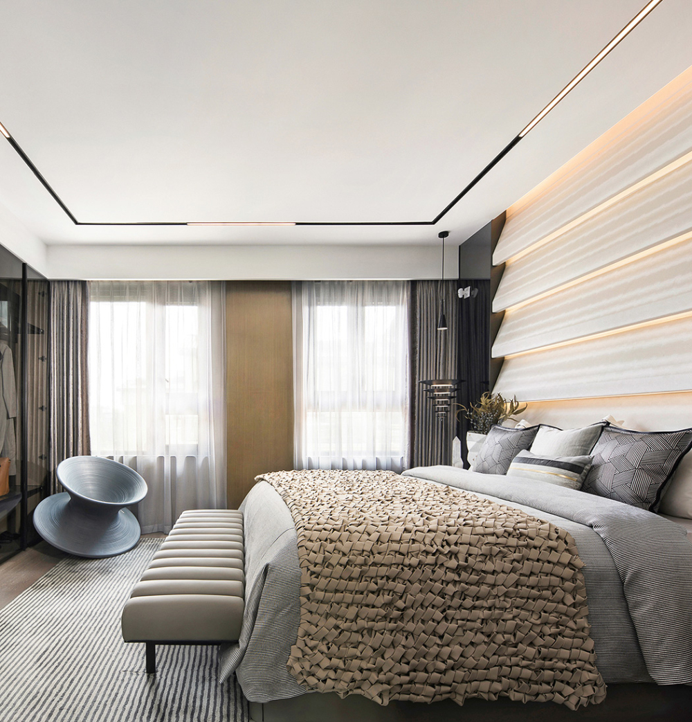 現代前衛風格別墅家裝案例效果圖-臥室 現代前衛風格別墅家裝案例效果圖-臥室