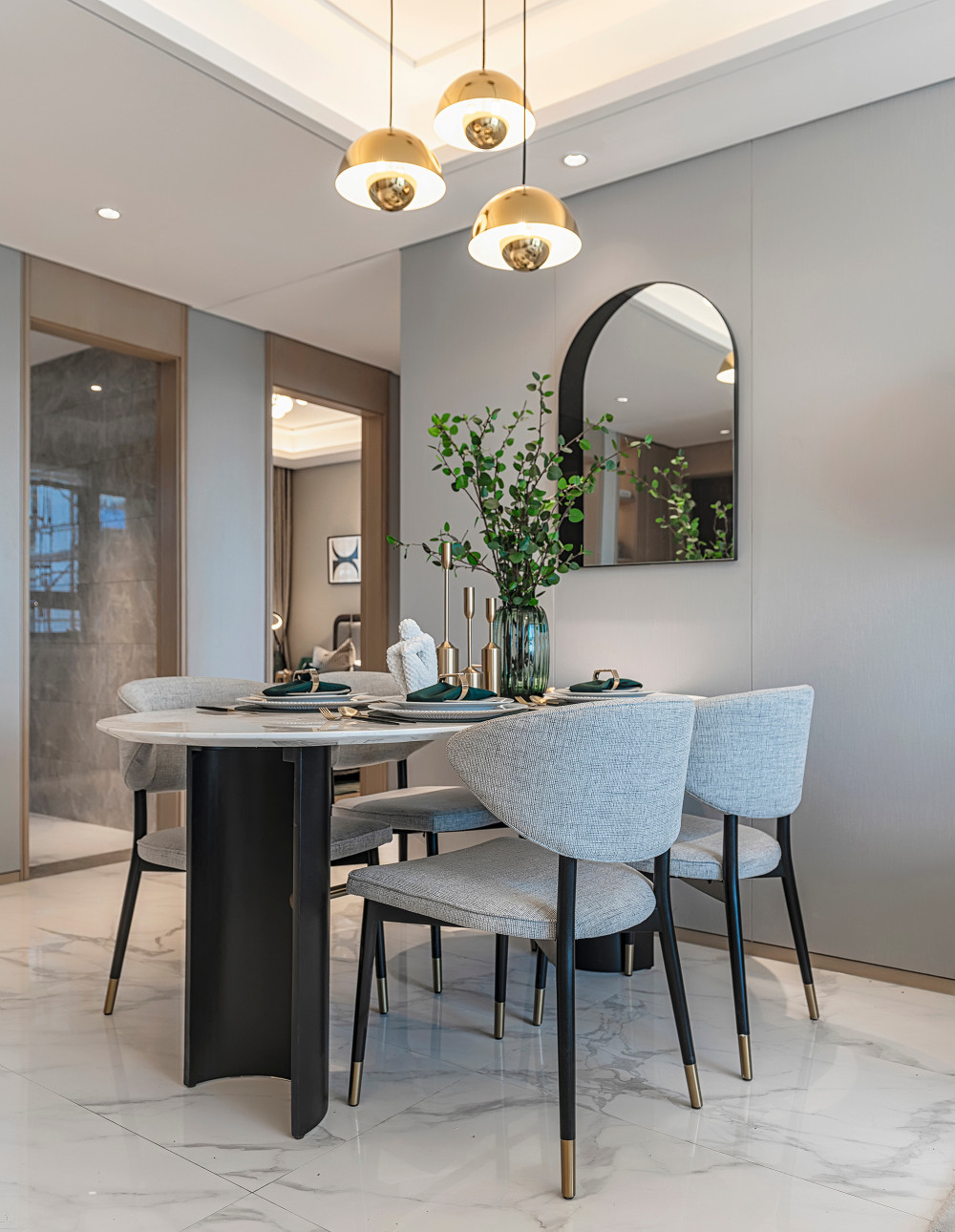北歐輕奢風格室內家裝案例效果圖-餐廳 北歐輕奢風格室內家裝案例效果圖-餐廳