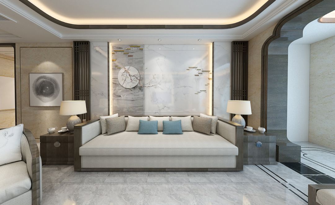 裝修案例新中式風格室內裝修效果圖-客廳 裝修案例新中式風格室內裝修效果圖-客廳