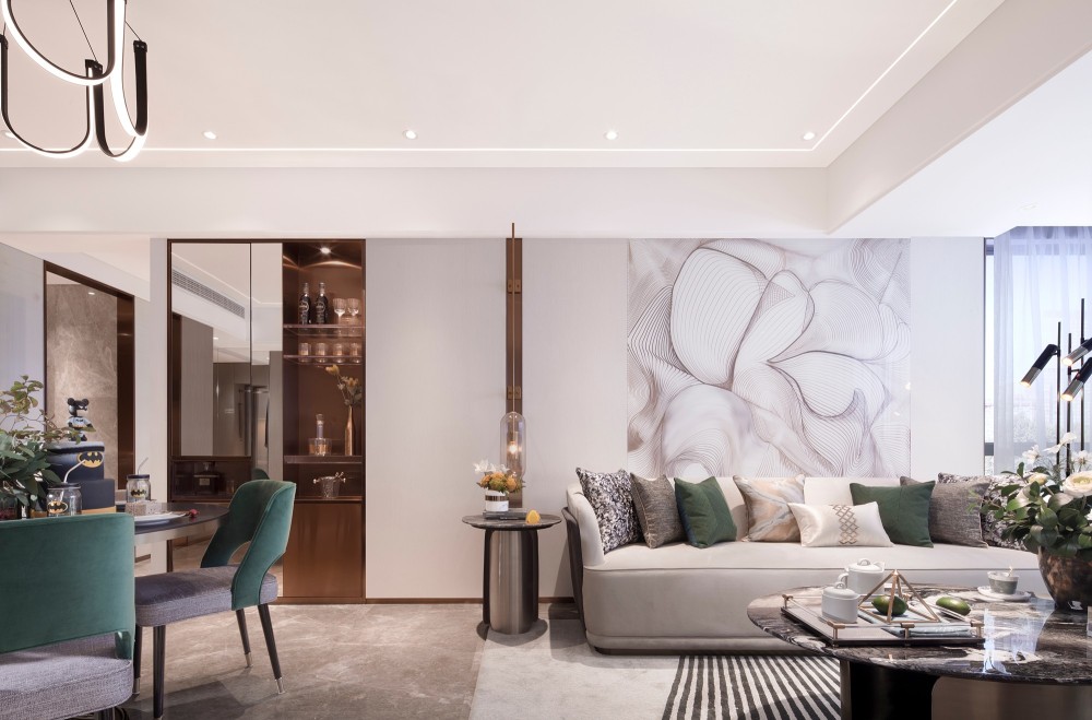 輕奢風格室內家裝案例效果圖-客廳 輕奢風格室內家裝案例效果圖-客廳