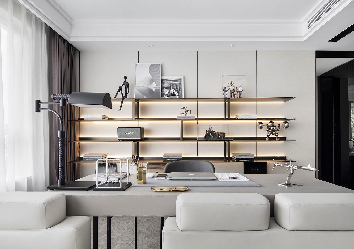 現代輕奢風格家裝設計室內裝修效果圖-書桌 現代輕奢風格家裝設計室內裝修效果圖-書桌