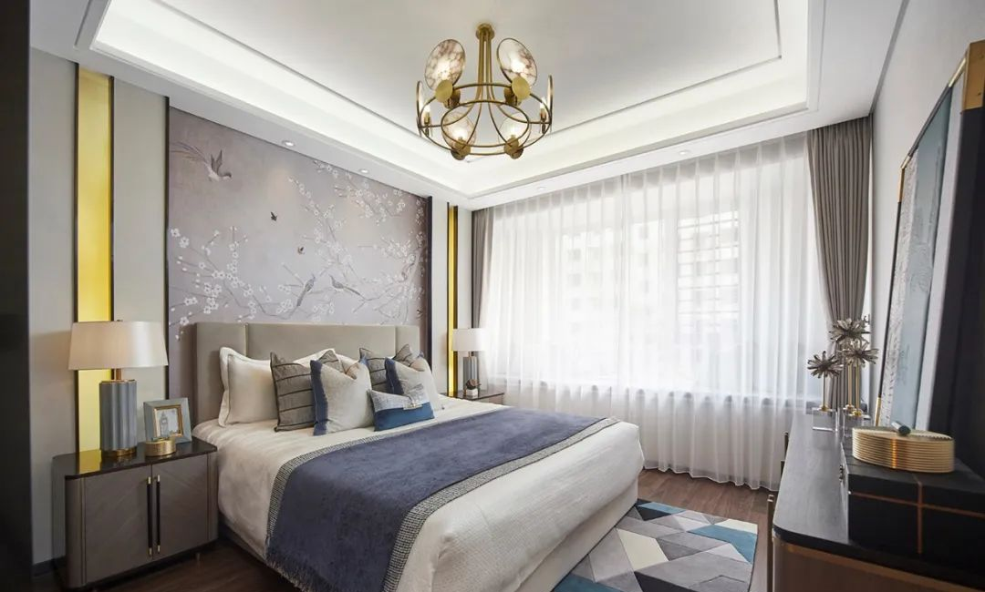 現(xiàn)代新中式風格室內設計家裝案例-主臥 現(xiàn)代新中式風格室內設計家裝案例-主臥