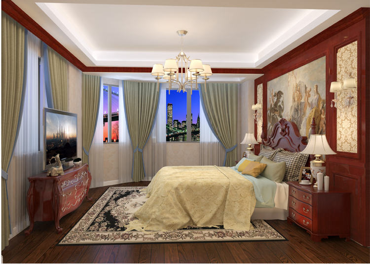 簡約歐式風格別墅裝修設計效果圖-雅寶名門世家別墅360平米-別墅臥室裝修設計 簡約歐式風格別墅裝修設計效果圖-雅寶名門世家別墅360平米-別墅臥室裝修設計