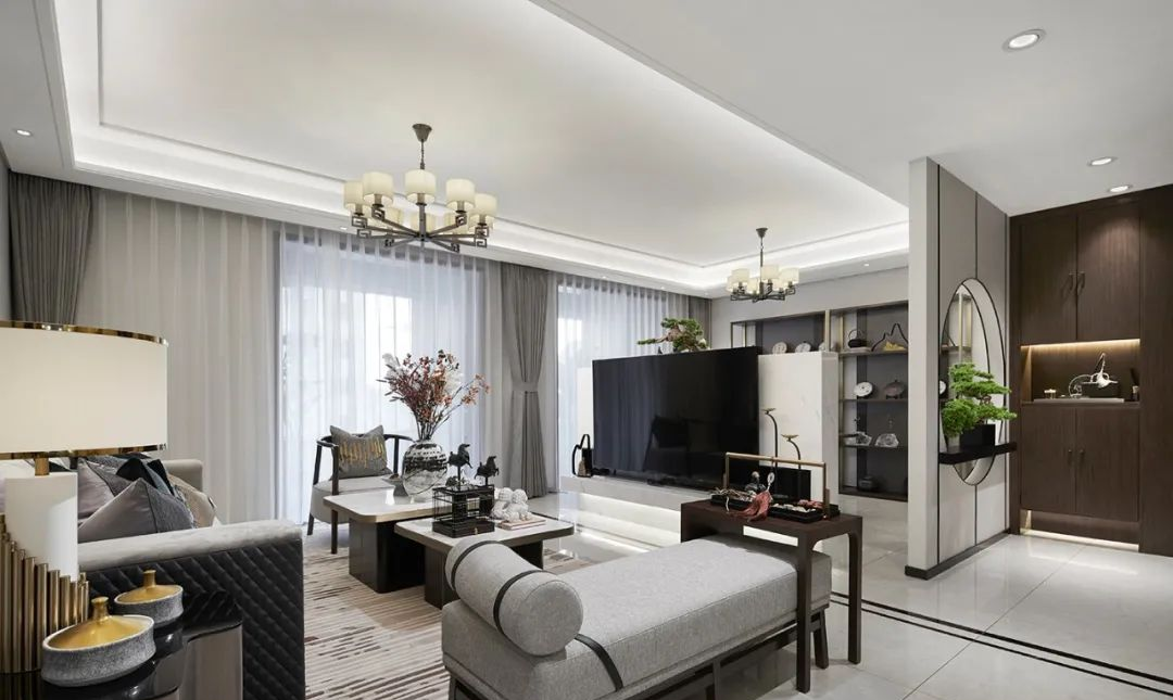 現(xiàn)代新中式風格室內設計家裝案例-客廳 現(xiàn)代新中式風格室內設計家裝案例-客廳