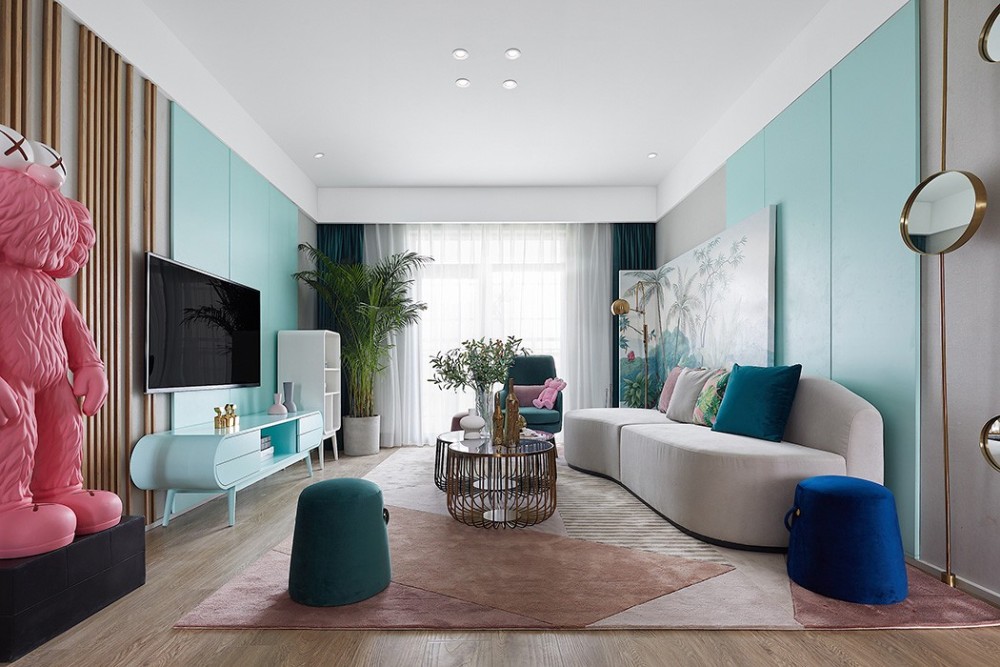 輕奢風(fēng)格室內(nèi)家裝案例效果圖-客廳 輕奢風(fēng)格室內(nèi)家裝案例效果圖-客廳