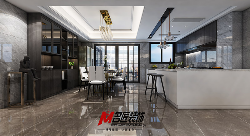 金城君悅四居236平米北歐風格裝修案例-廚餐廳 金城君悅四居236平米北歐風格裝修案例-廚餐廳