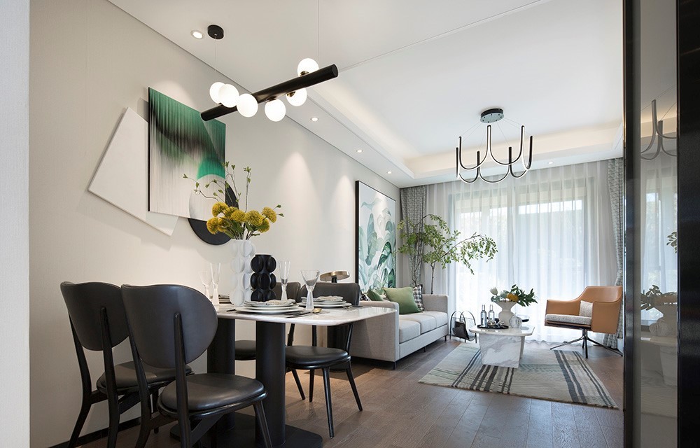 北歐輕奢風(fēng)格室內(nèi)家裝案例效果圖-餐廳 北歐輕奢風(fēng)格室內(nèi)家裝案例效果圖-餐廳