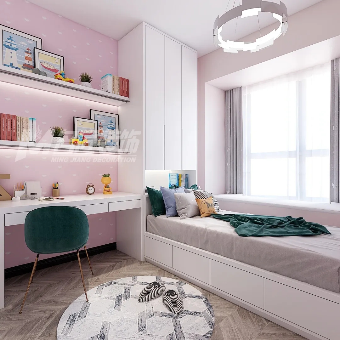 小戶型北歐輕奢室內裝修設計-女孩房 小戶型北歐輕奢室內裝修設計-女孩房