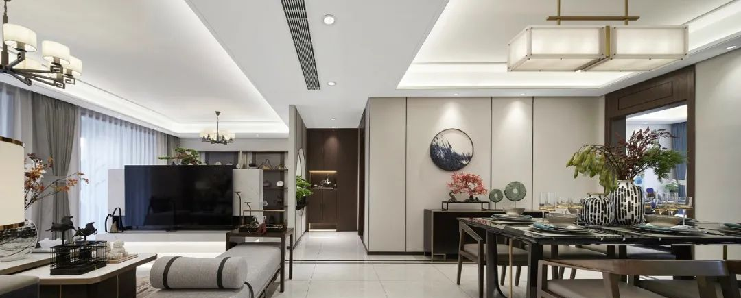 現(xiàn)代新中式風格室內設計家裝案例-客餐廳 現(xiàn)代新中式風格室內設計家裝案例-客餐廳
