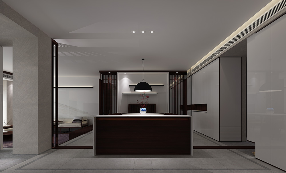 新中式風格室內裝修設計效果圖-雅頌流花君庭平層-室內餐廳裝修設計 新中式風格室內裝修設計效果圖-雅頌流花君庭平層-室內餐廳裝修設計