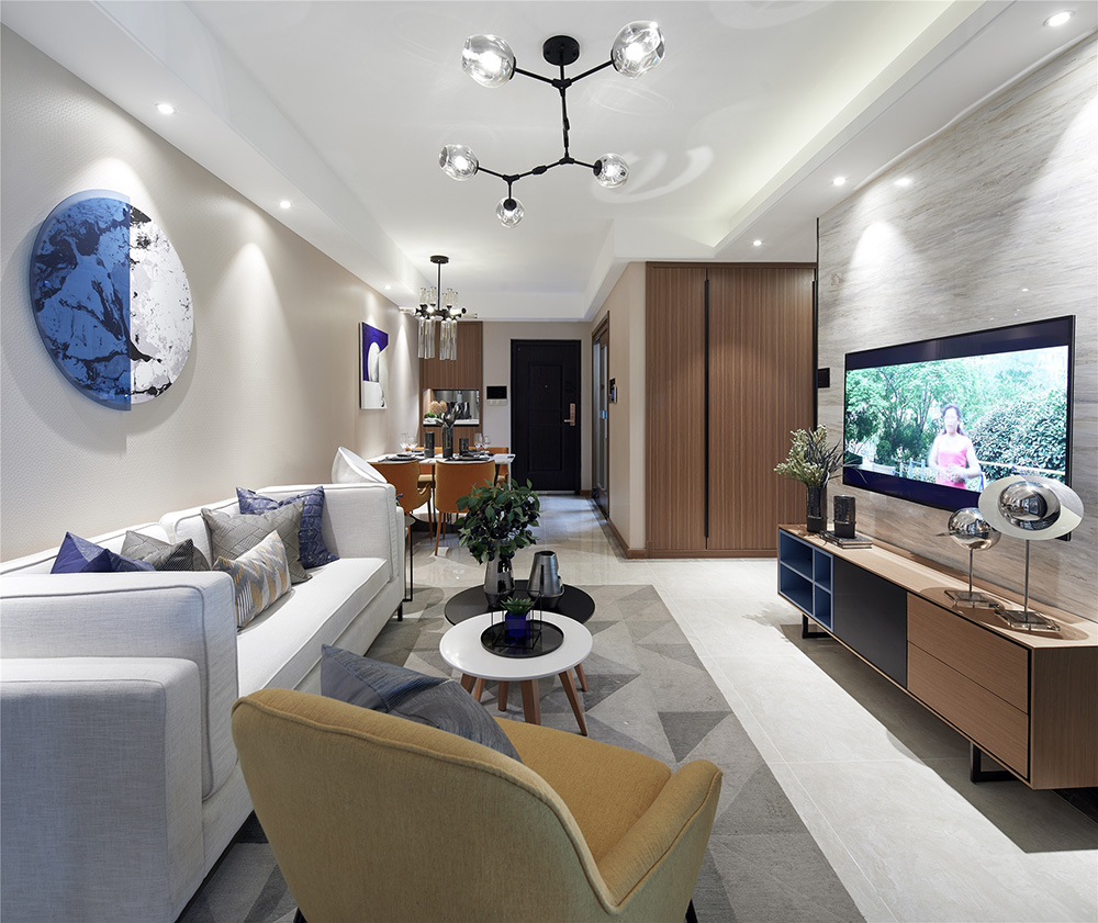 現代前衛風格室內裝修效果圖-恒大綠洲三居98平米-客廳 現代前衛風格室內裝修效果圖-恒大綠洲三居98平米-客廳