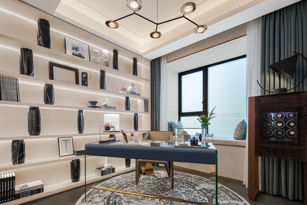 裝修案例新中式混搭風格室內裝修效果圖-書房 裝修案例新中式混搭風格室內裝修效果圖-書房