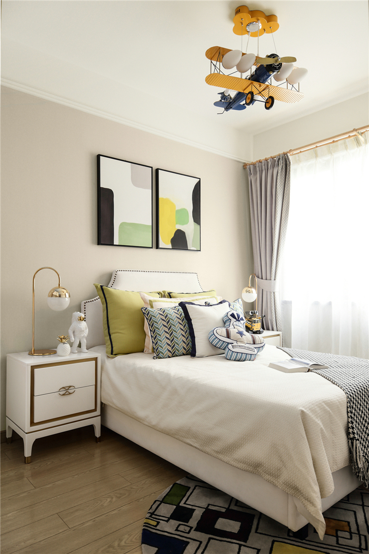 現代輕奢風格室內家裝案例效果圖-次臥 現代輕奢風格室內家裝案例效果圖-次臥