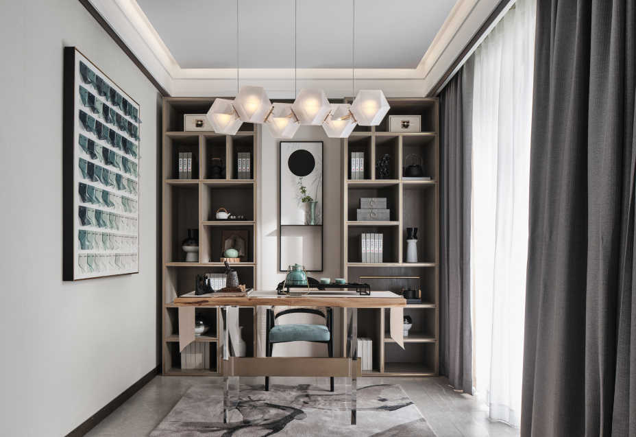 現(xiàn)代中式風(fēng)格家裝設(shè)計(jì)室內(nèi)裝修效果圖-書房 現(xiàn)代中式風(fēng)格家裝設(shè)計(jì)室內(nèi)裝修效果圖-書房