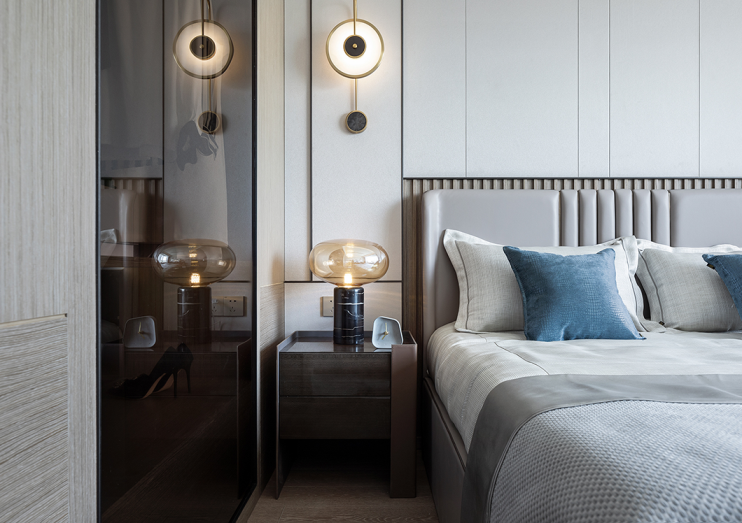 莫蘭迪輕奢風格室內設計家裝案例-主臥 莫蘭迪輕奢風格室內設計家裝案例-主臥