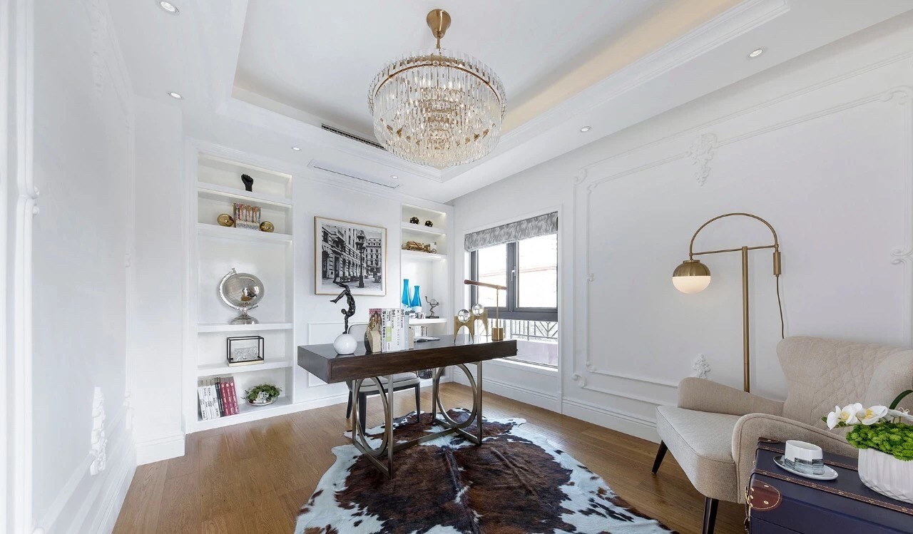 法式輕奢風(fēng)格家裝設(shè)計(jì)室內(nèi)裝修效果圖-書房 法式輕奢風(fēng)格家裝設(shè)計(jì)室內(nèi)裝修效果圖-書房