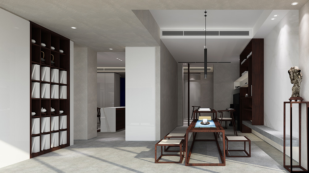 新中式風格室內裝修設計效果圖-雅頌流花君庭平層-室內茶室裝修設計 新中式風格室內裝修設計效果圖-雅頌流花君庭平層-室內茶室裝修設計