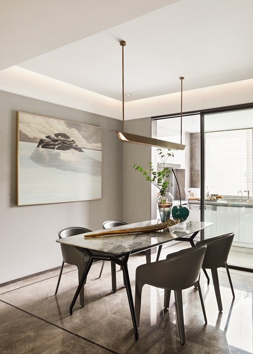 現代輕奢風格室內家裝案例效果圖-餐廳 現代輕奢風格室內家裝案例效果圖-餐廳