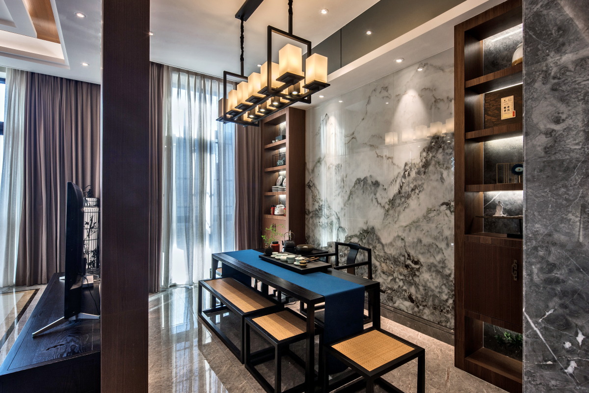 新中式風格家裝設計室內裝修效果圖-茶室 新中式風格家裝設計室內裝修效果圖-茶室