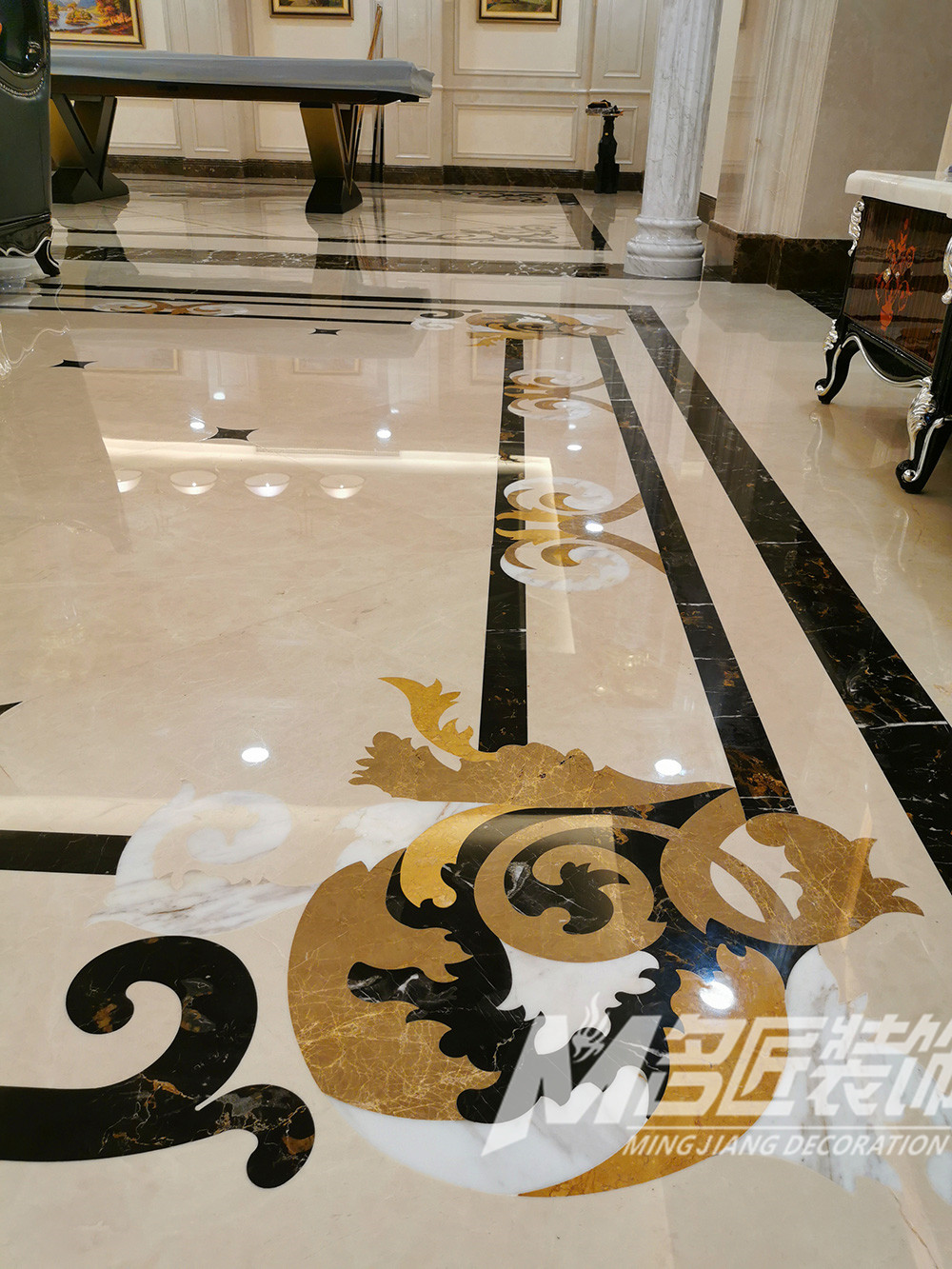 歐式別墅裝修設(shè)計-會客廳地面大理石裝飾 歐式別墅裝修設(shè)計-會客廳地面大理石裝飾