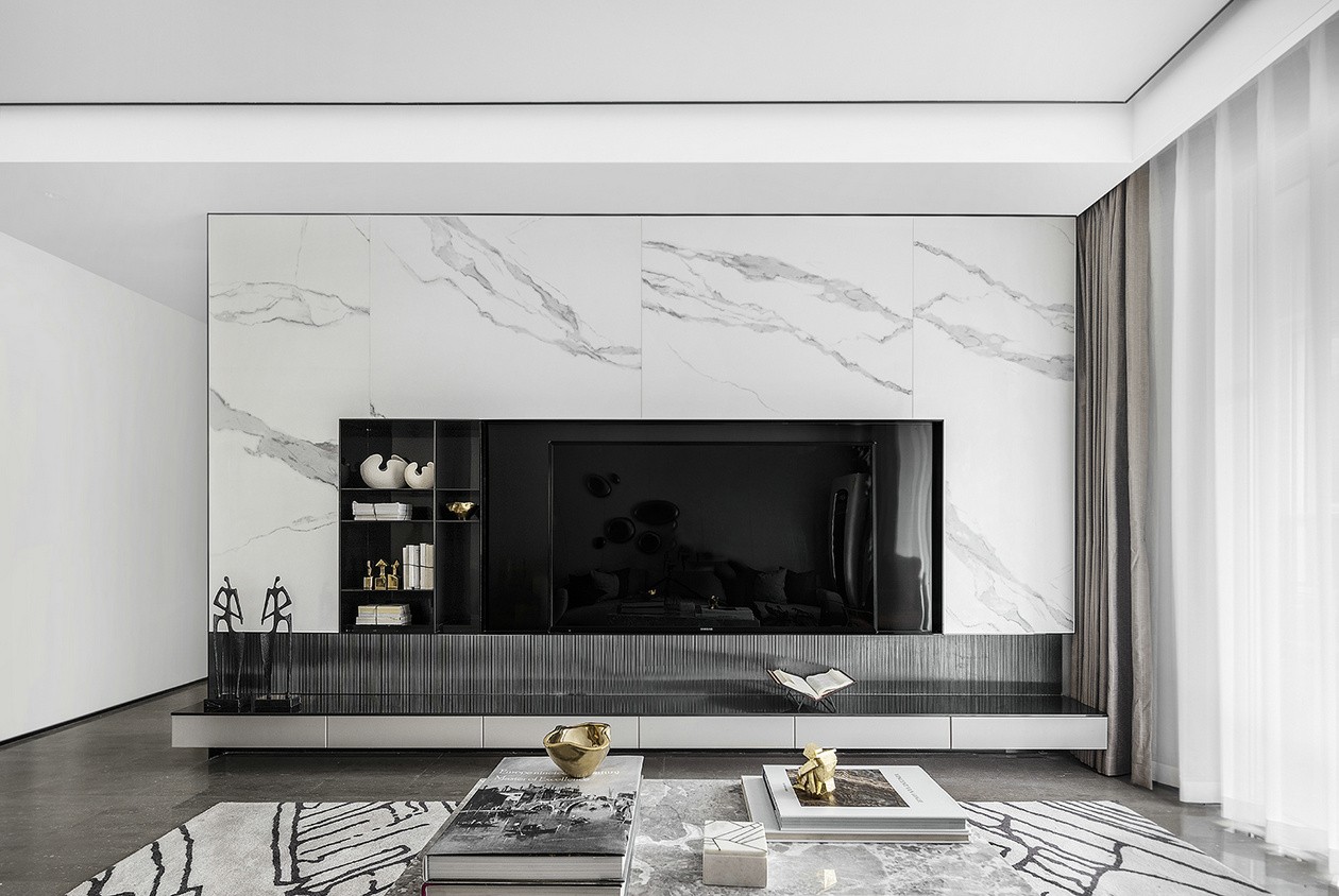 現代簡約風格室內家裝案例效果圖-客廳電視背景墻 現代簡約風格室內家裝案例效果圖-客廳電視背景墻