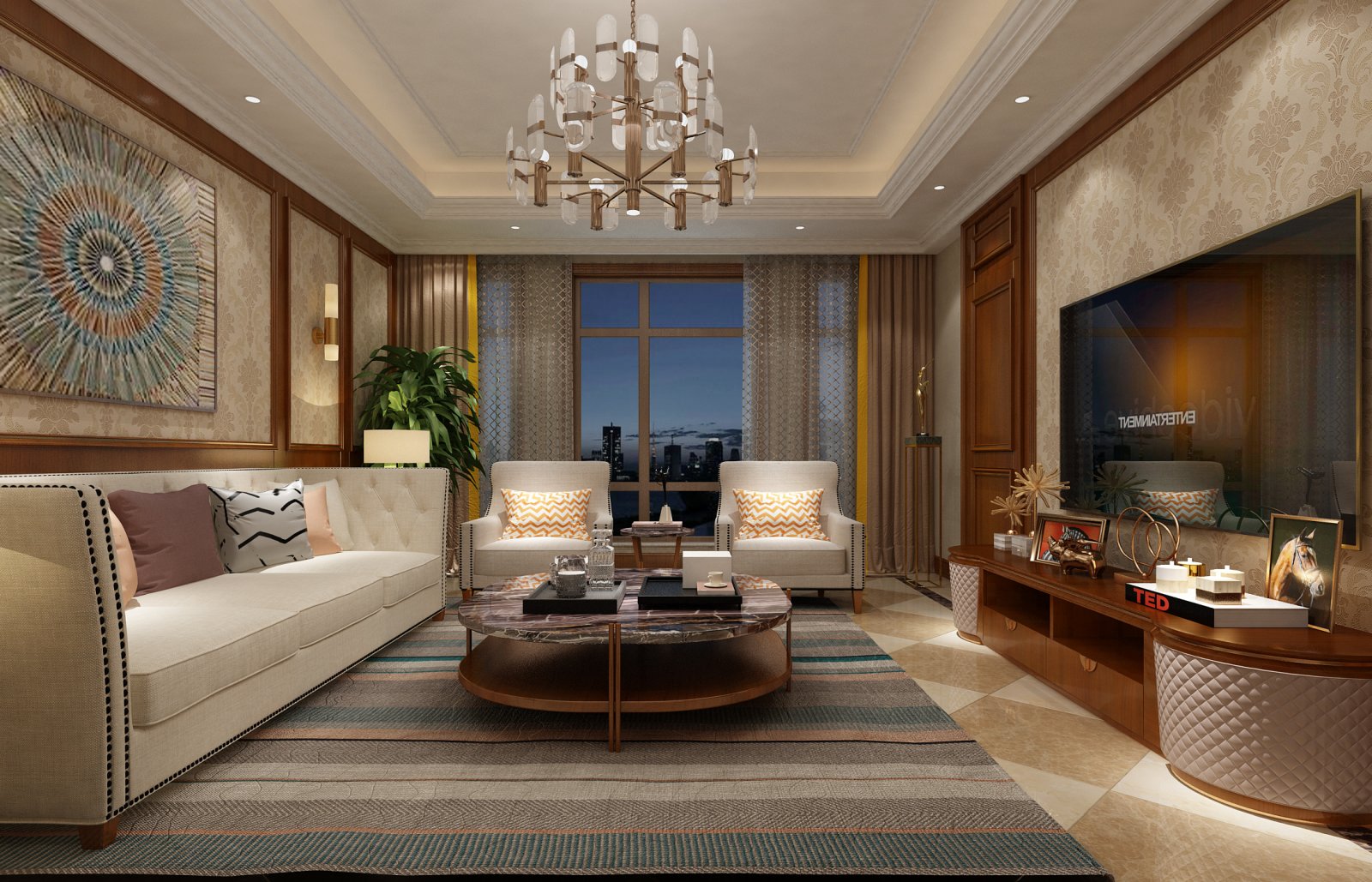 歐式風格家裝設(shè)計室內(nèi)裝修效果圖-客廳電視背景墻 歐式風格家裝設(shè)計室內(nèi)裝修效果圖-客廳電視背景墻