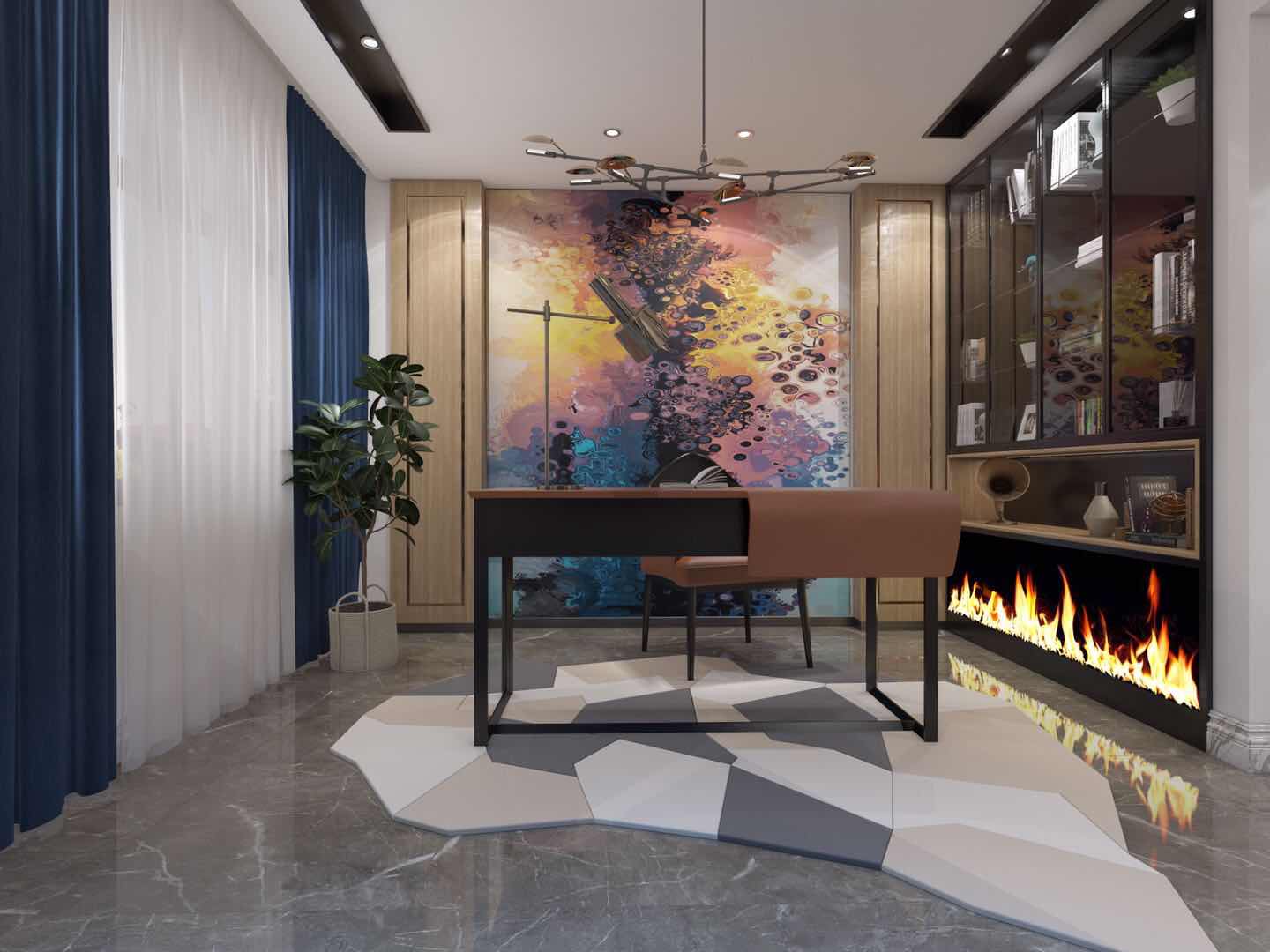 現代前衛風格別墅裝修效果圖-悠然南山別墅280平米-書房 現代前衛風格別墅裝修效果圖-悠然南山別墅280平米-書房