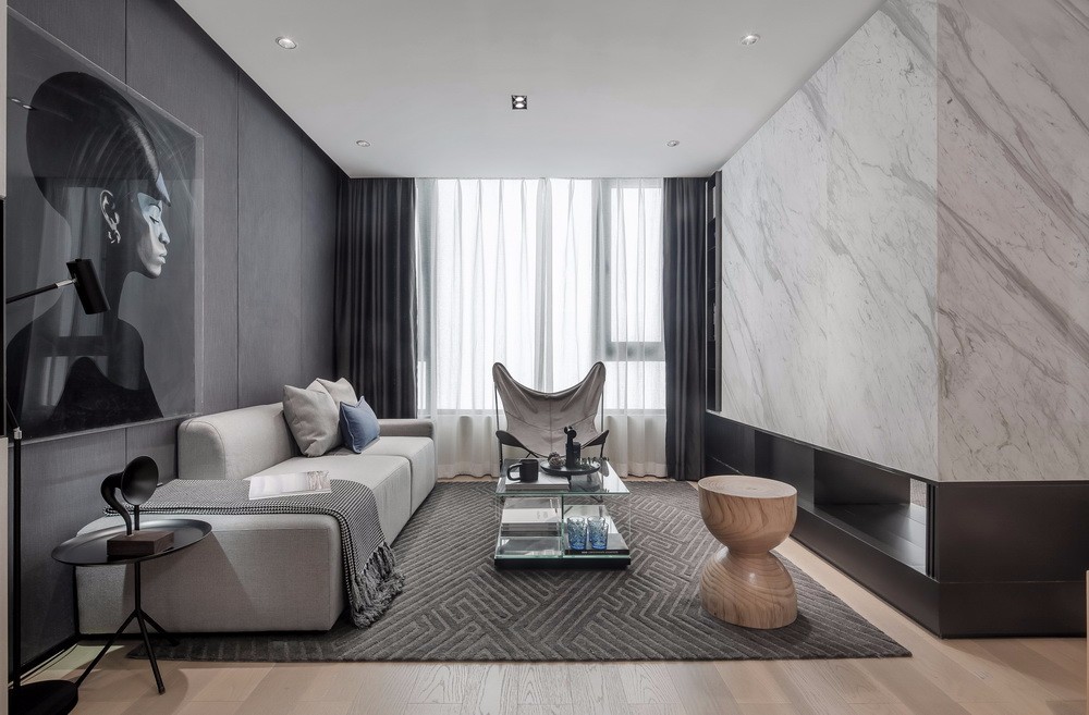 現代簡約風格室內家裝案例效果圖-客廳 現代簡約風格室內家裝案例效果圖-客廳