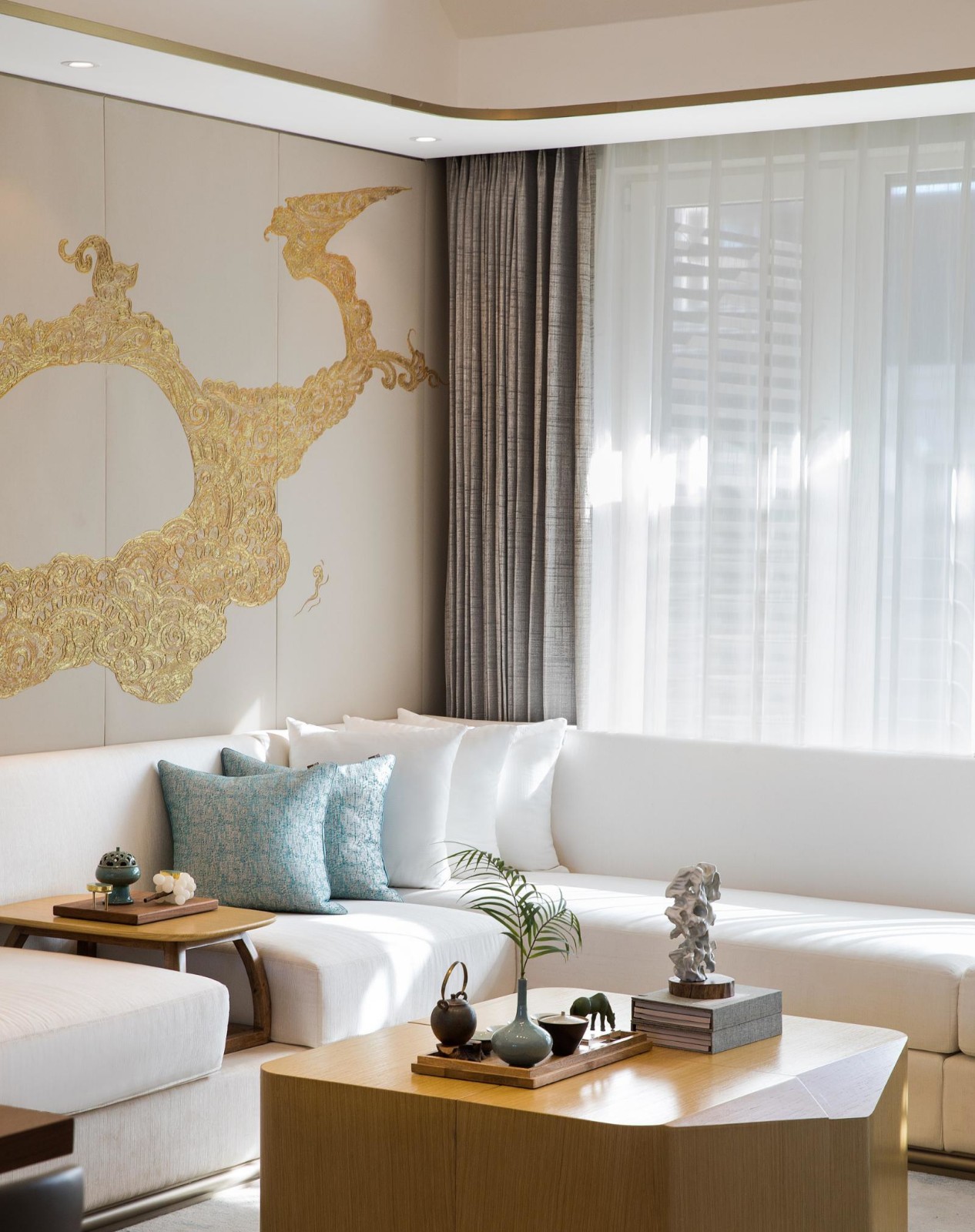 裝修案例新中式風格室內(nèi)裝修效果圖-客廳茶幾 裝修案例新中式風格室內(nèi)裝修效果圖-客廳茶幾