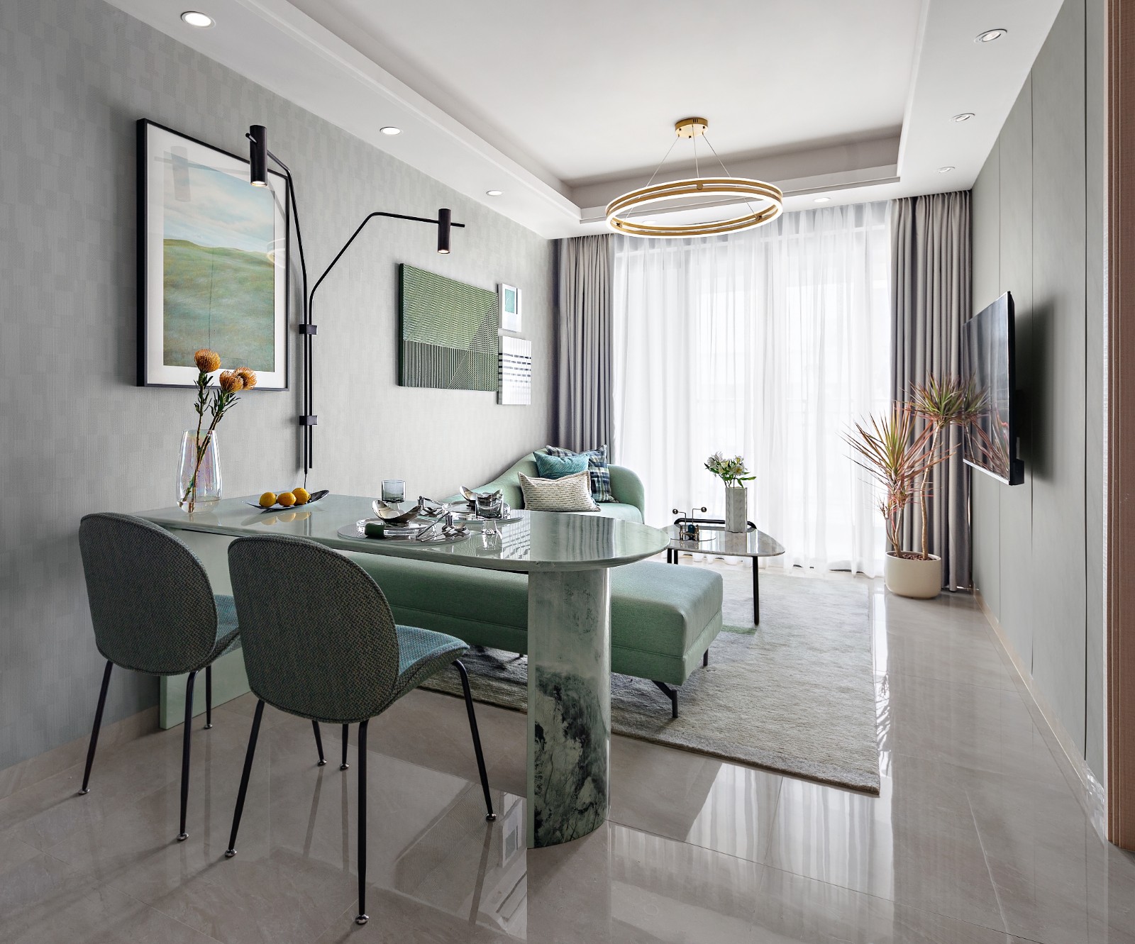 現代輕奢風格室內設計家裝案例-餐廳 現代輕奢風格室內設計家裝案例-餐廳