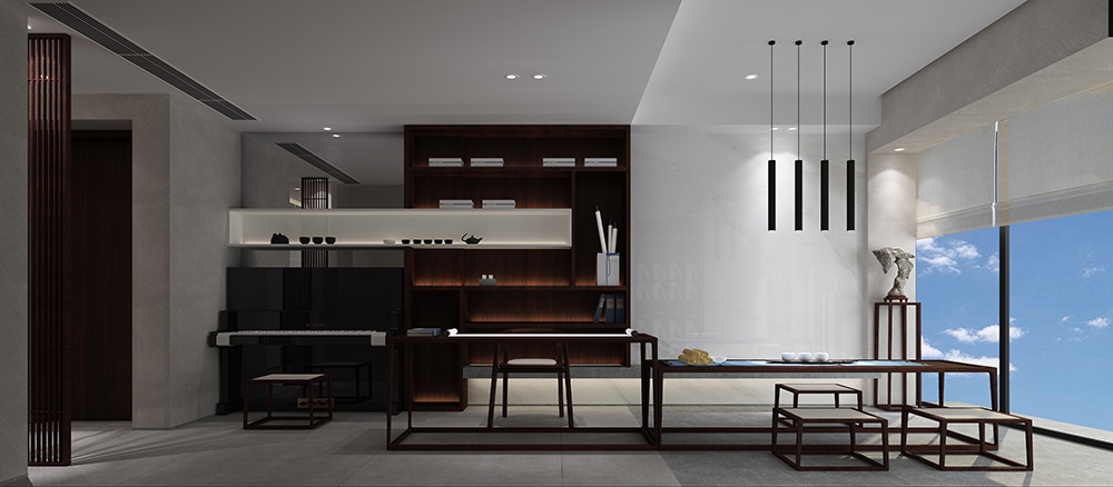 新中式風格室內裝修設計效果圖-雅頌流花君庭平層-室內多功能房裝修設計 新中式風格室內裝修設計效果圖-雅頌流花君庭平層-室內多功能房裝修設計