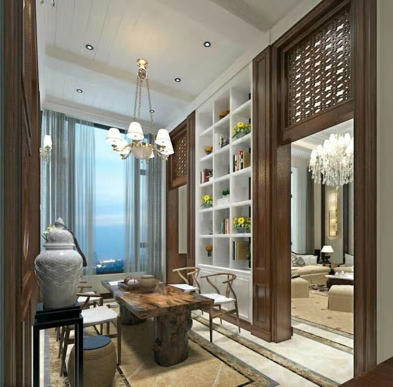 美式鄉村風格室內裝修效果圖-學府一號復式230平米-書房 美式鄉村風格室內裝修效果圖-學府一號復式230平米-書房