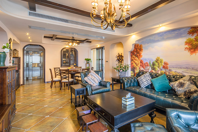 保利壹號公館美式室內設計三居125平米風格裝修案例-客餐廳 保利壹號公館美式室內設計三居125平米風格裝修案例-客餐廳