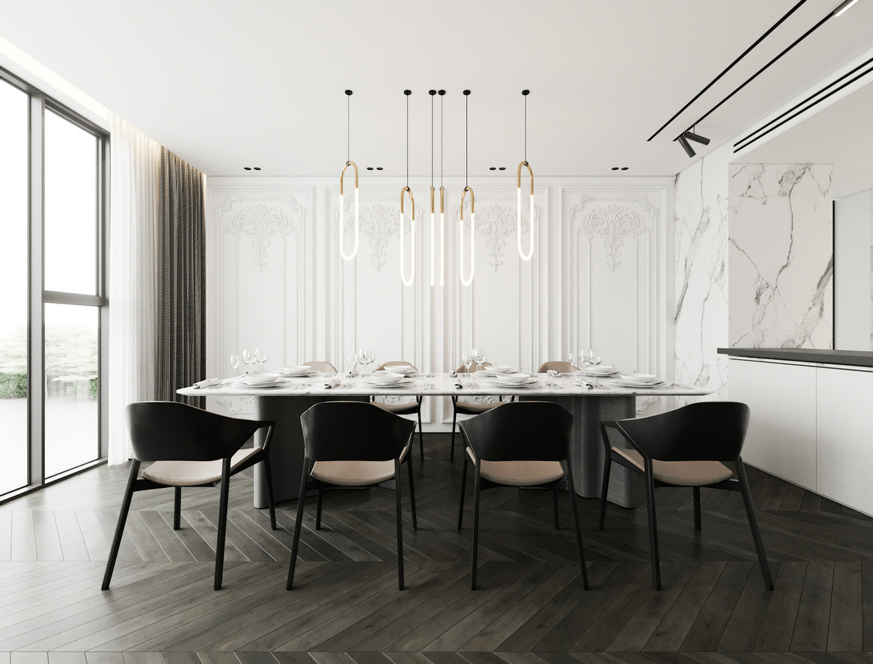 佛山裝修公司現代輕奢風格室內裝修效果圖-餐廳 佛山裝修公司現代輕奢風格室內裝修效果圖-餐廳