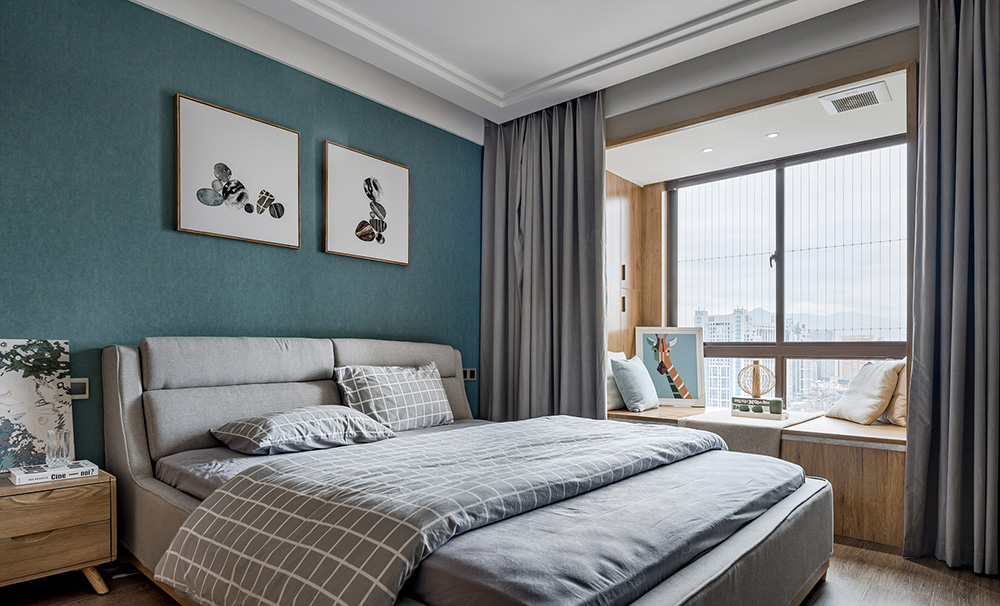 現代簡約風格室內裝修設計效果圖-保利碧桂園悅公館三居176平米-室內裝修設計臥室 現代簡約風格室內裝修設計效果圖-保利碧桂園悅公館三居176平米-室內裝修設計臥室