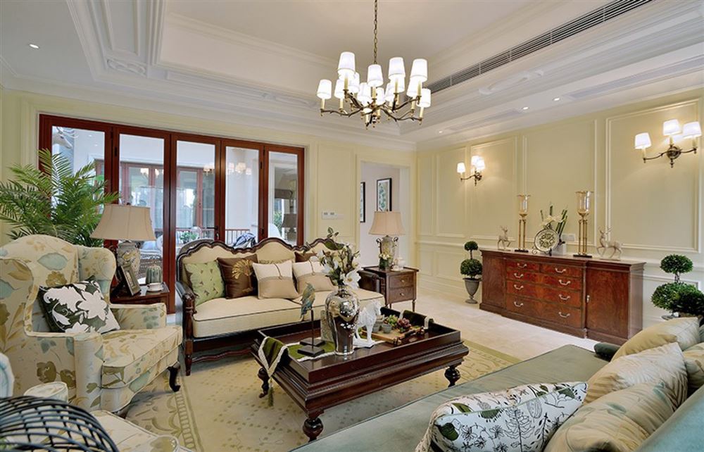 汕頭市萬悅春天園美式風(fēng)格三居室裝修案例