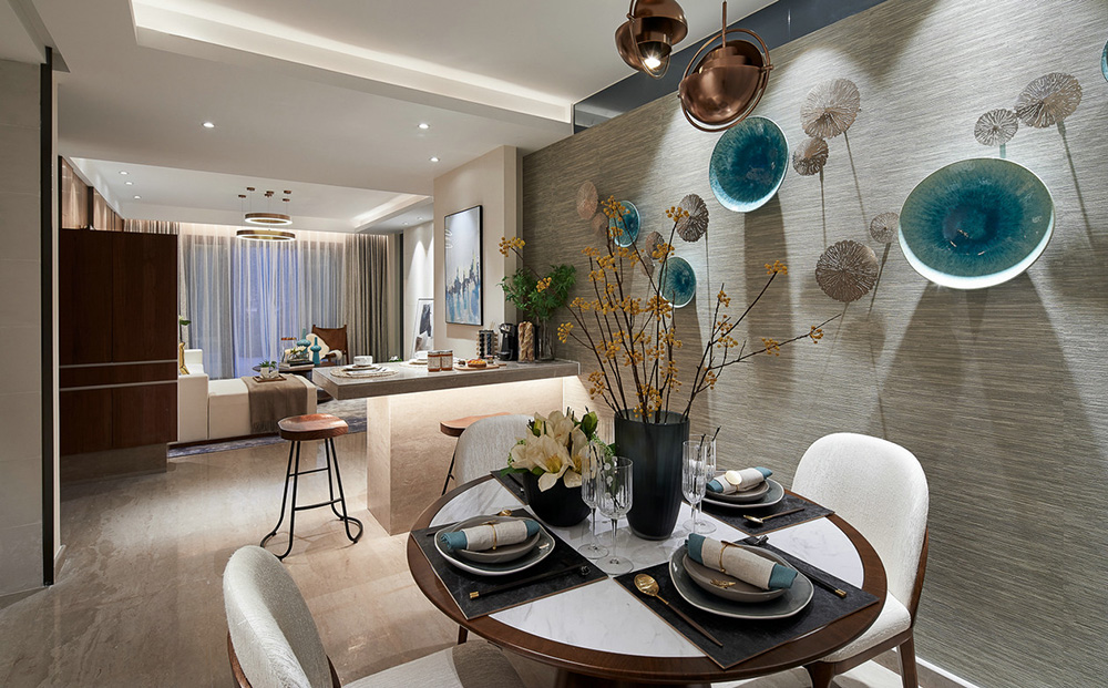 錦和花園三居111平米輕奢風格室內裝修案例-餐廳 錦和花園三居111平米輕奢風格室內裝修案例-餐廳